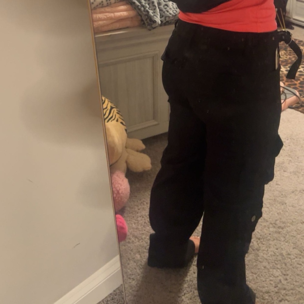 Black Pants with Red Top